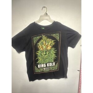 King Kola Emerald Harvest‎ Hemp Black Short Sleeve T-Shirt Women's XL